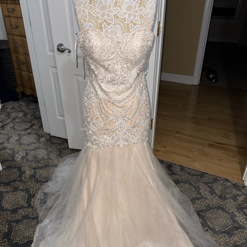 Elegant Lace Strapless Gown